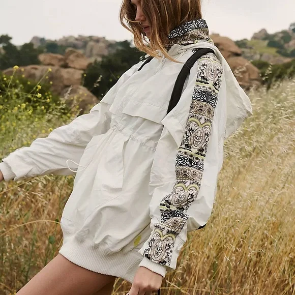 NEW Free People Movement She Fly Jacket In Ivory Combo - Picture 1 of 16